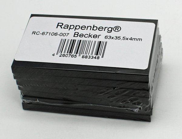 7 Carbon-Vanes 63x35,5x4mm, 90134700007, Drw. WN124-120  for e.g.Becker Vacuumpumps DT3.16, DT4.16, T3.16, T4.16, VT3.16, VT4.16